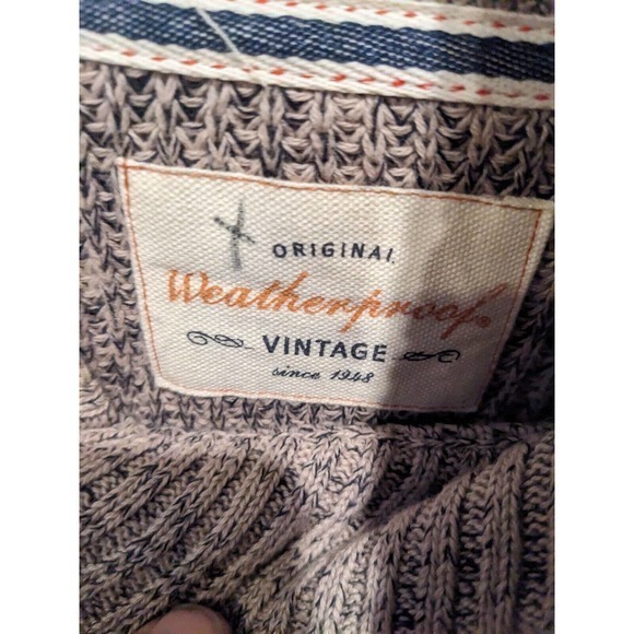 Original Weather Proof Vintage Extra Large Light Gray Grandpa Sweater cotton - Picture 3 of 3